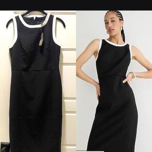 J Crew Stretch crepe sheath dress, Black/White, Sz 2 (Sold Out Online)